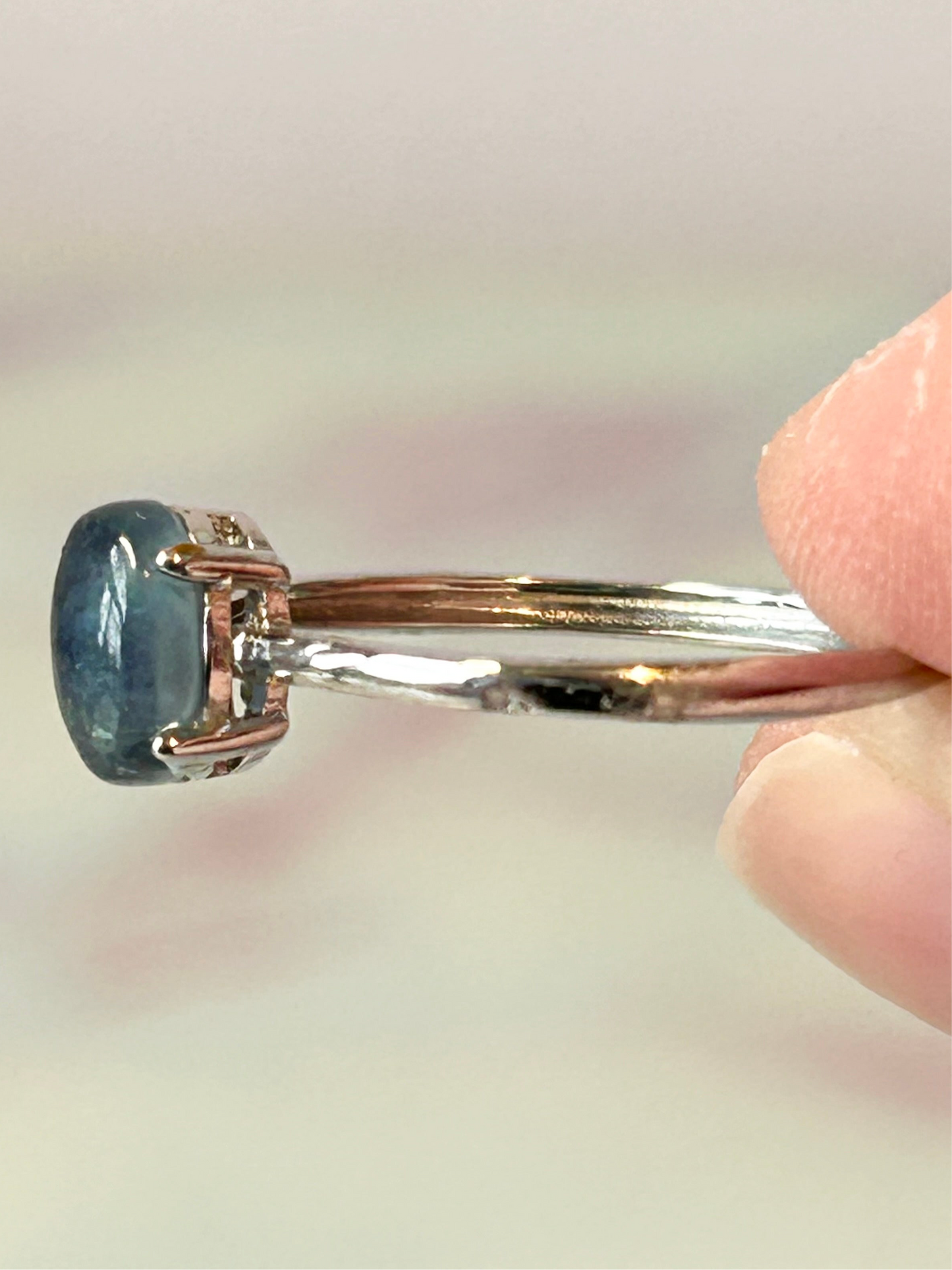 Aquamarine B Adjustable Ring
