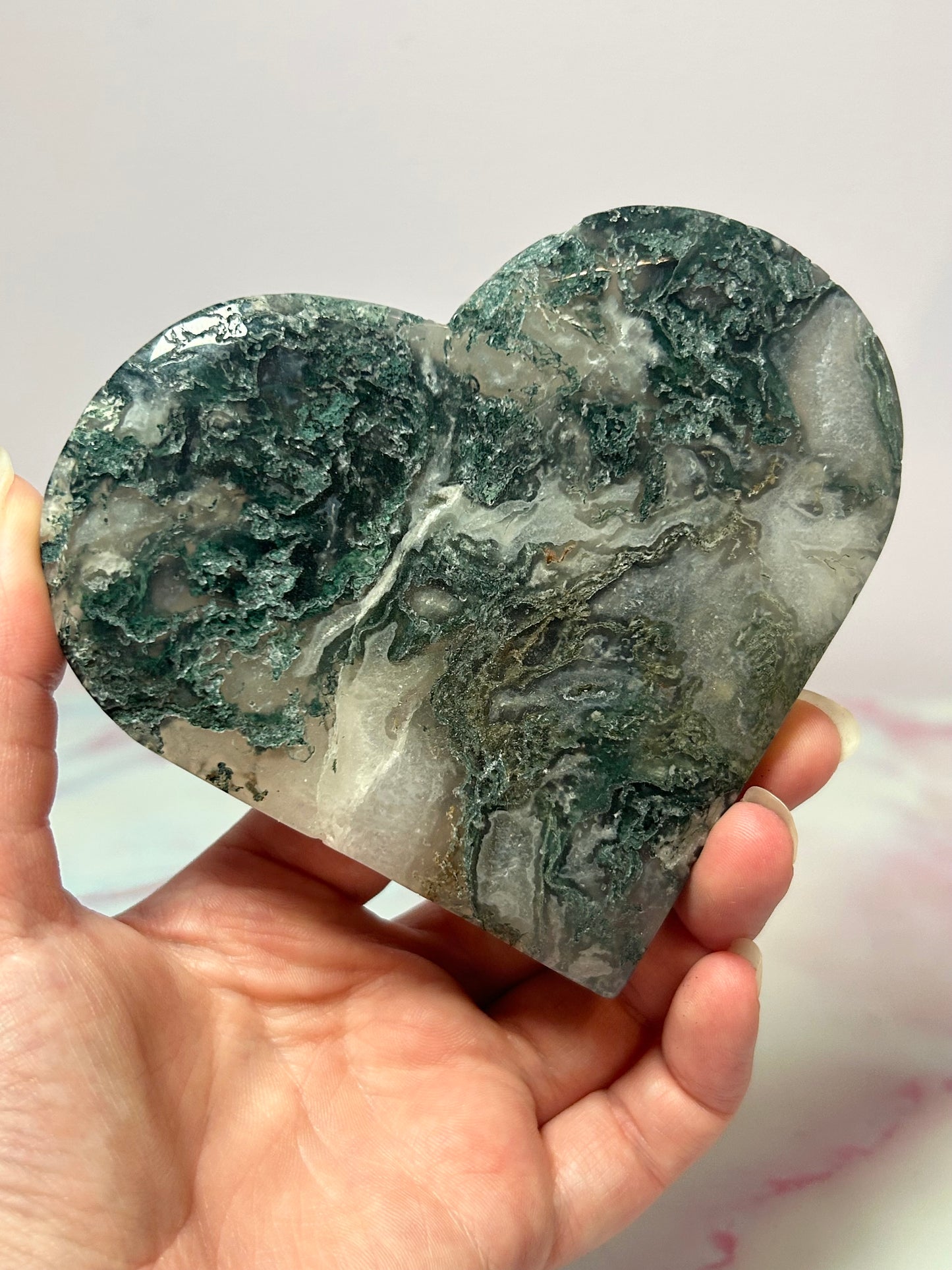 Moss Agate Heart