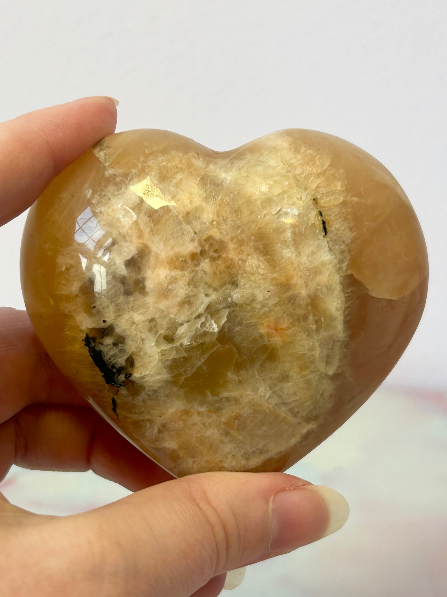 Peach Moonstone Heart A