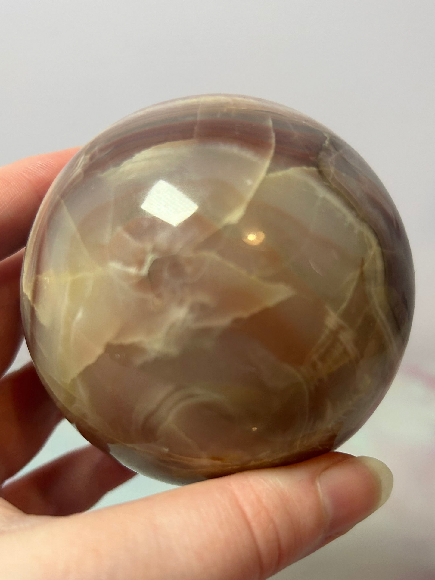Pink Banded Onyx Sphere B