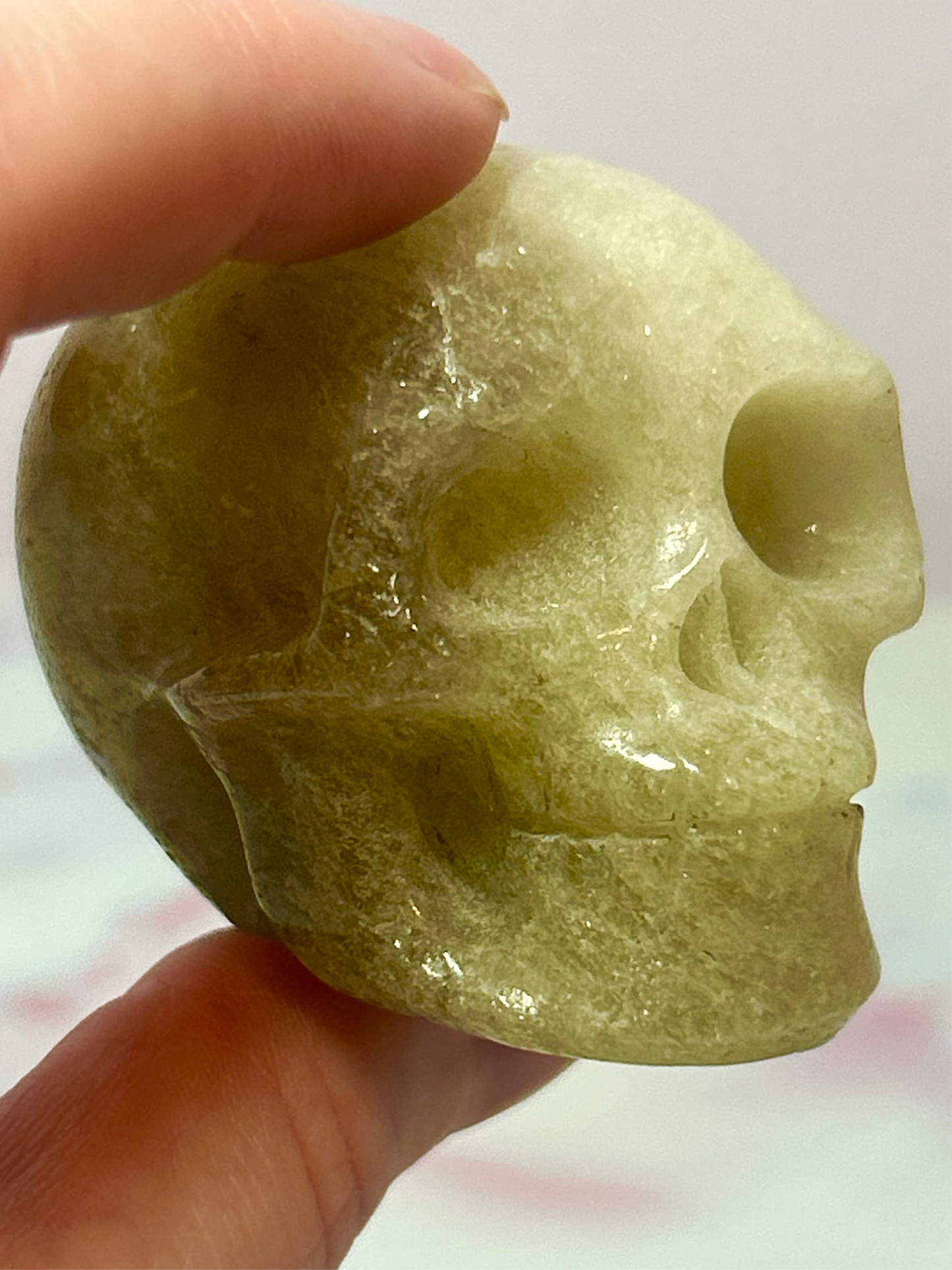 Citrine and Smokey Quartz Skulls