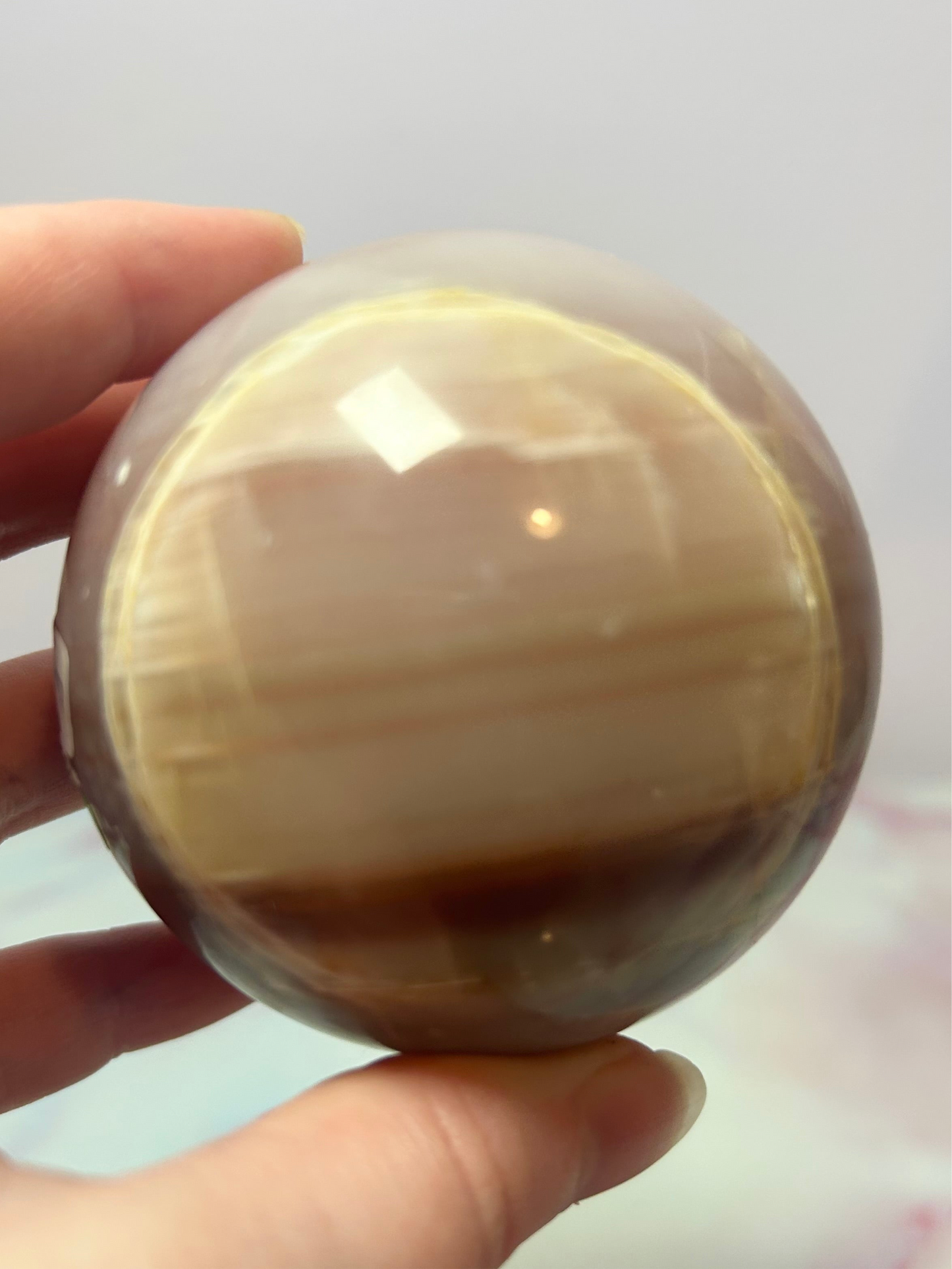Pink Banded Onyx Sphere A