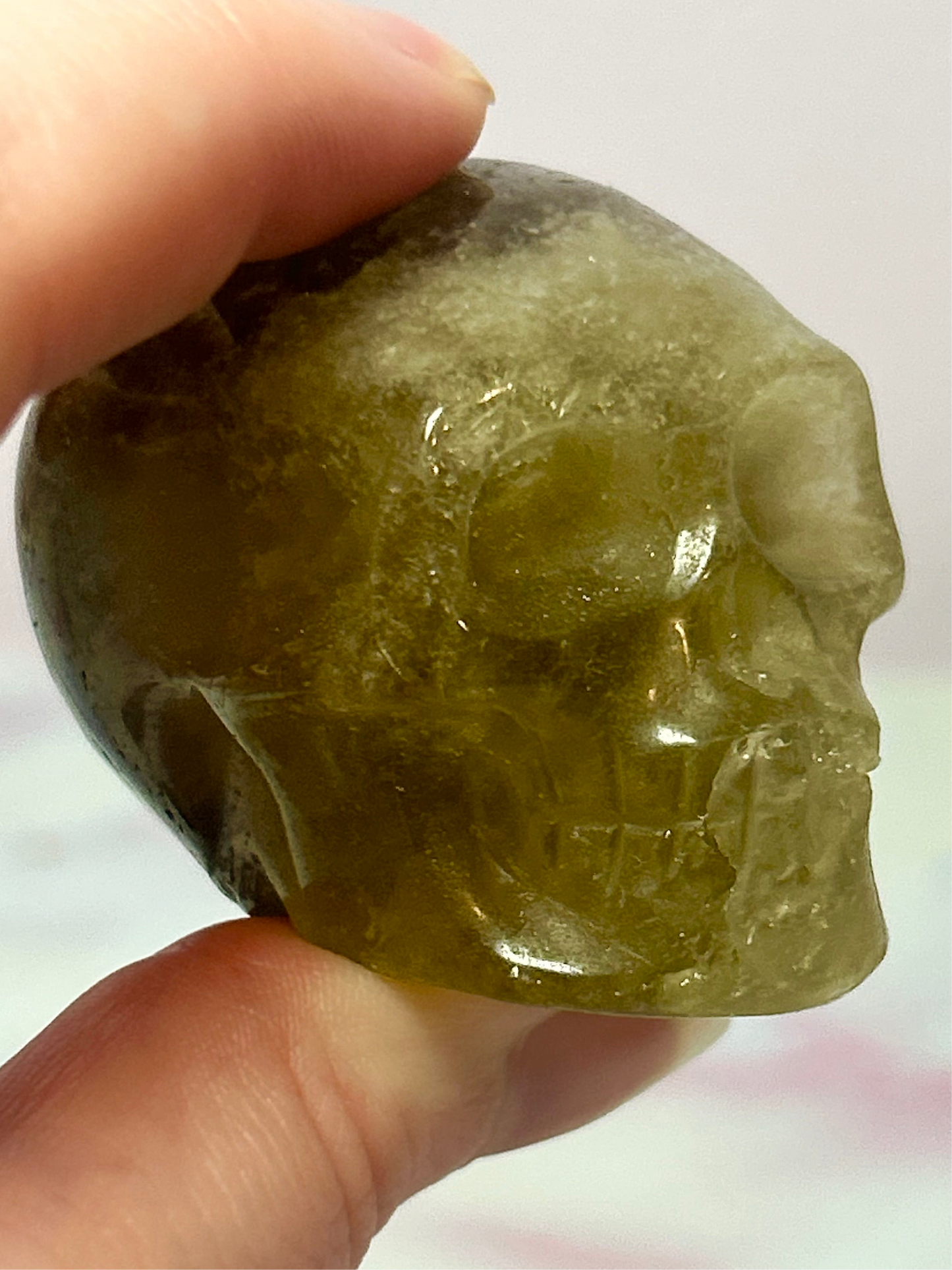 Citrine and Smokey Quartz Skulls