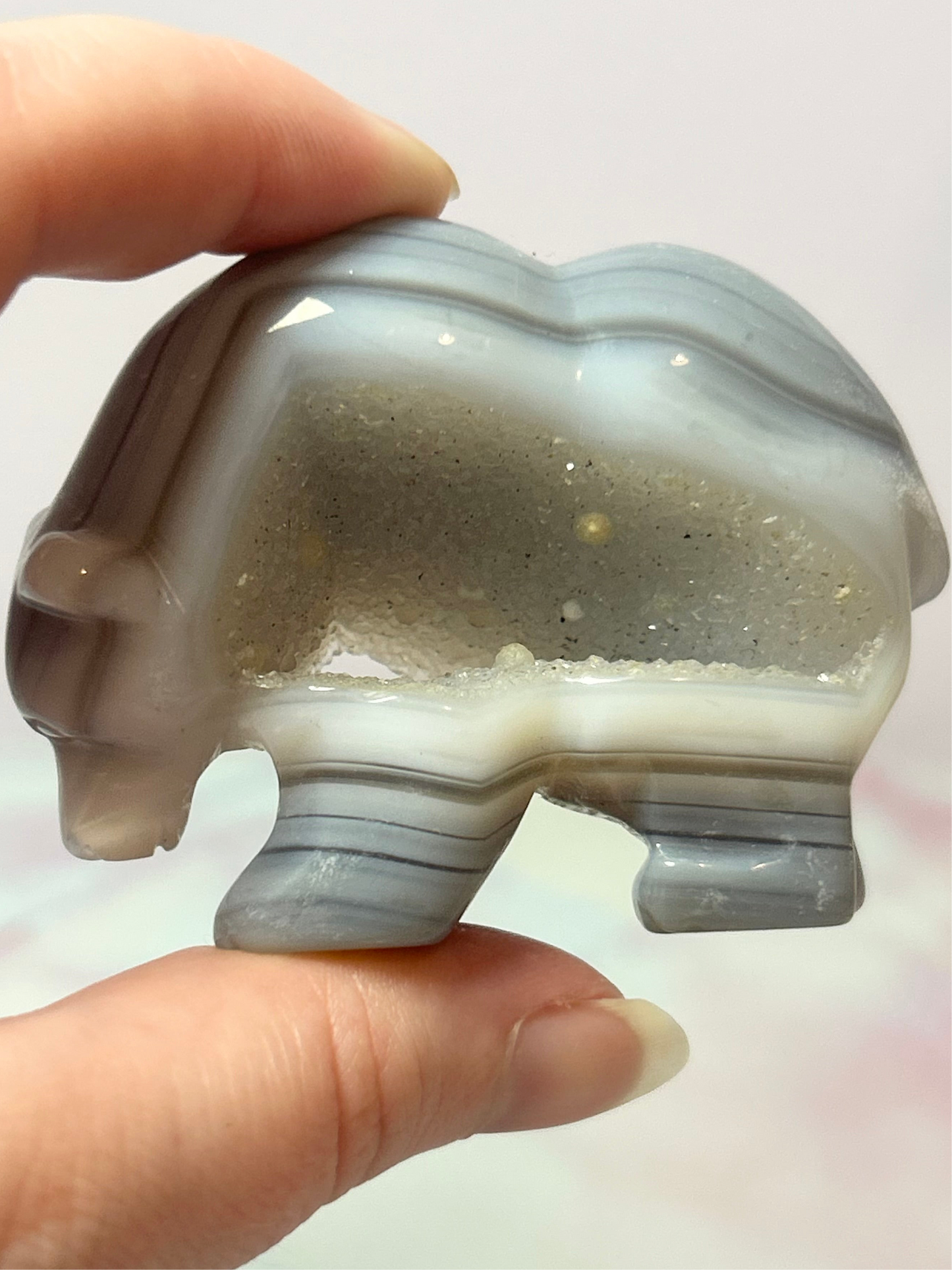 Druzy Agate Bear- Large