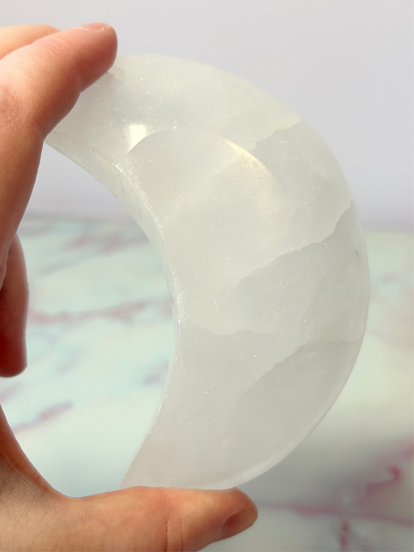 Selenite Moon Bowls