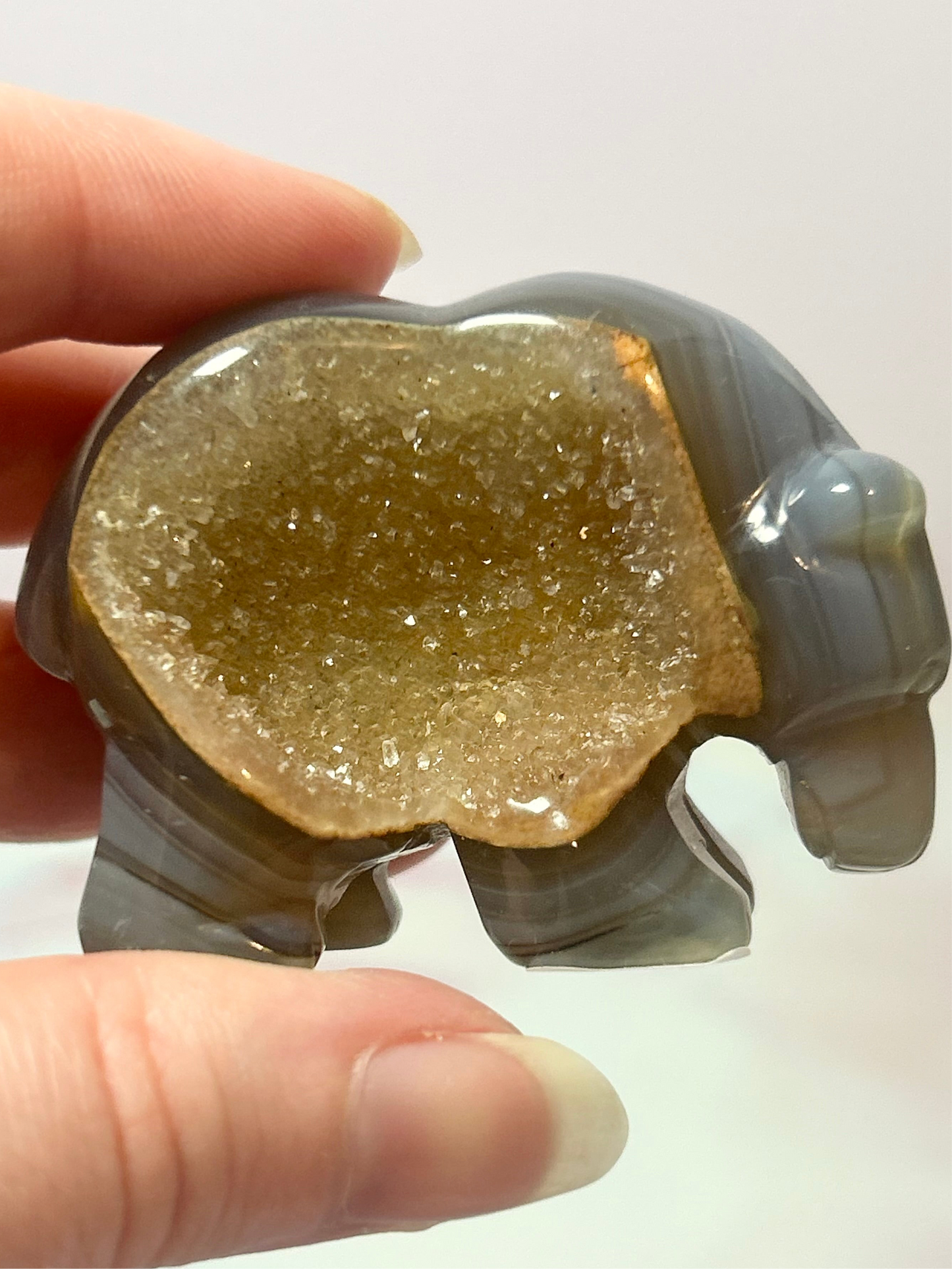 Druzy Agate Bear- Small