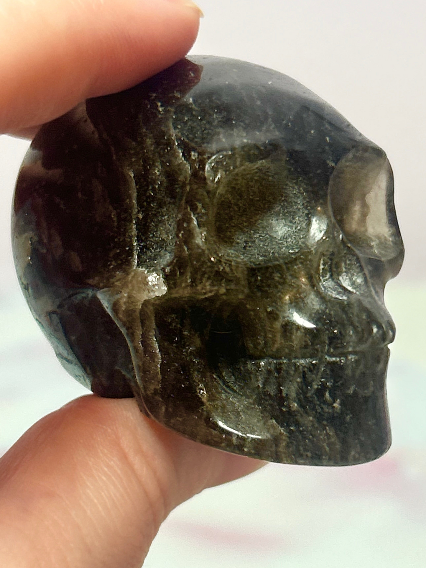 Citrine and Smokey Quartz Skulls