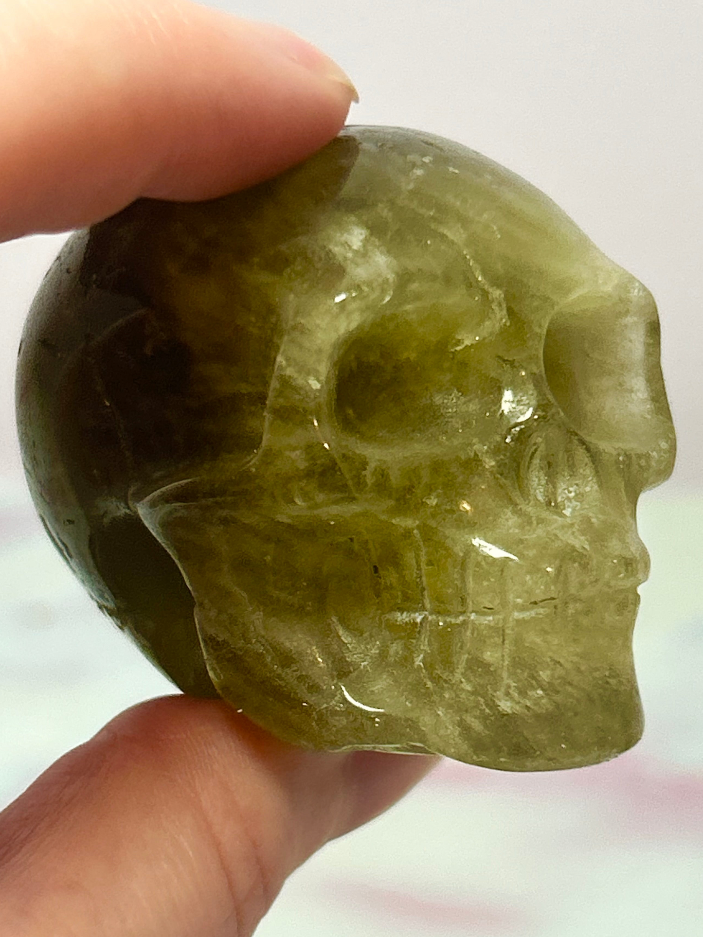 Citrine and Smokey Quartz Skulls