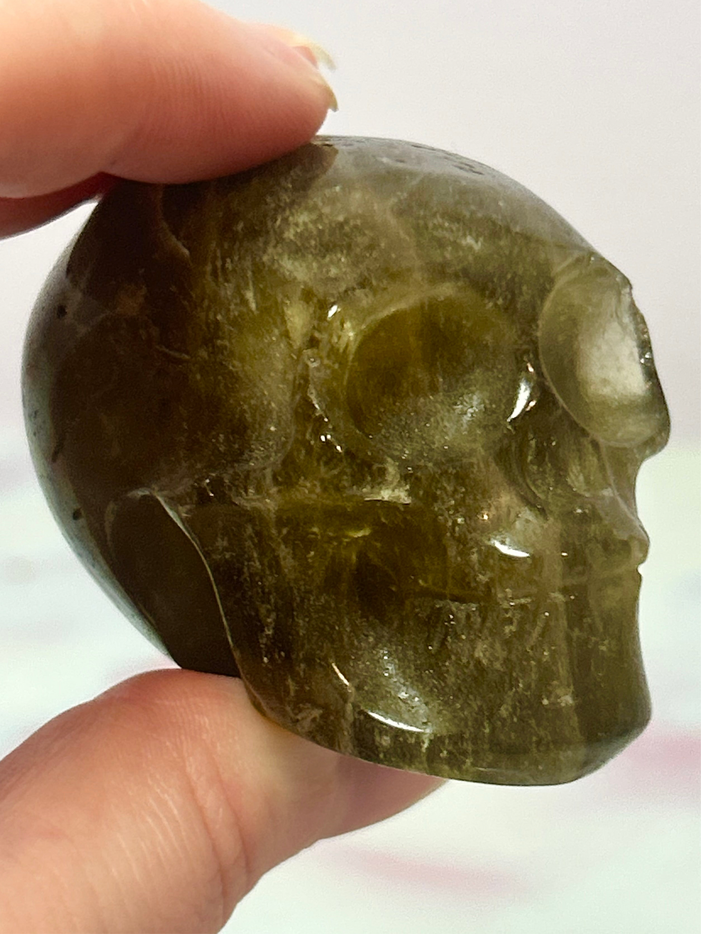 Citrine and Smokey Quartz Skulls
