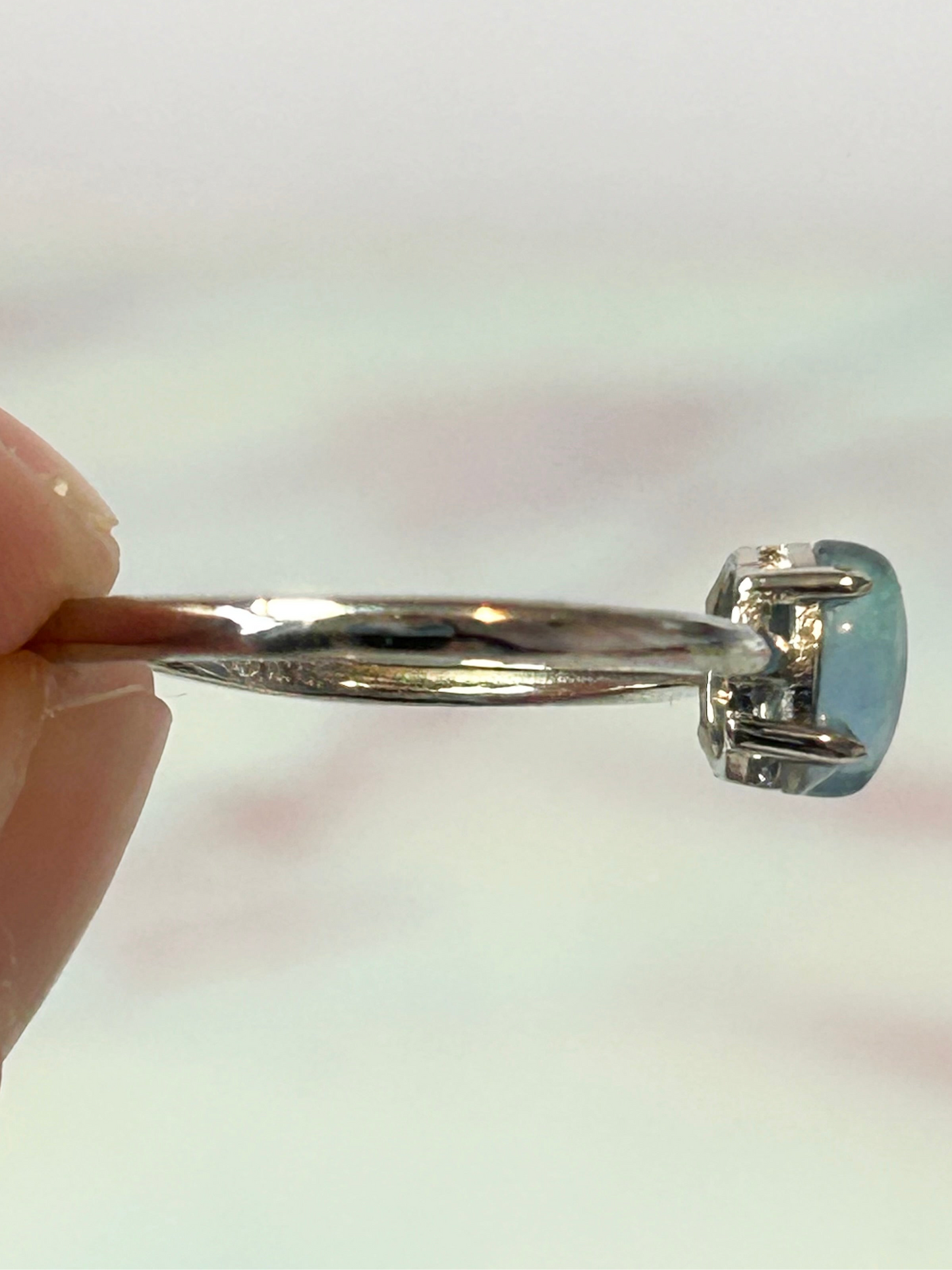 Aquamarine B Adjustable Ring