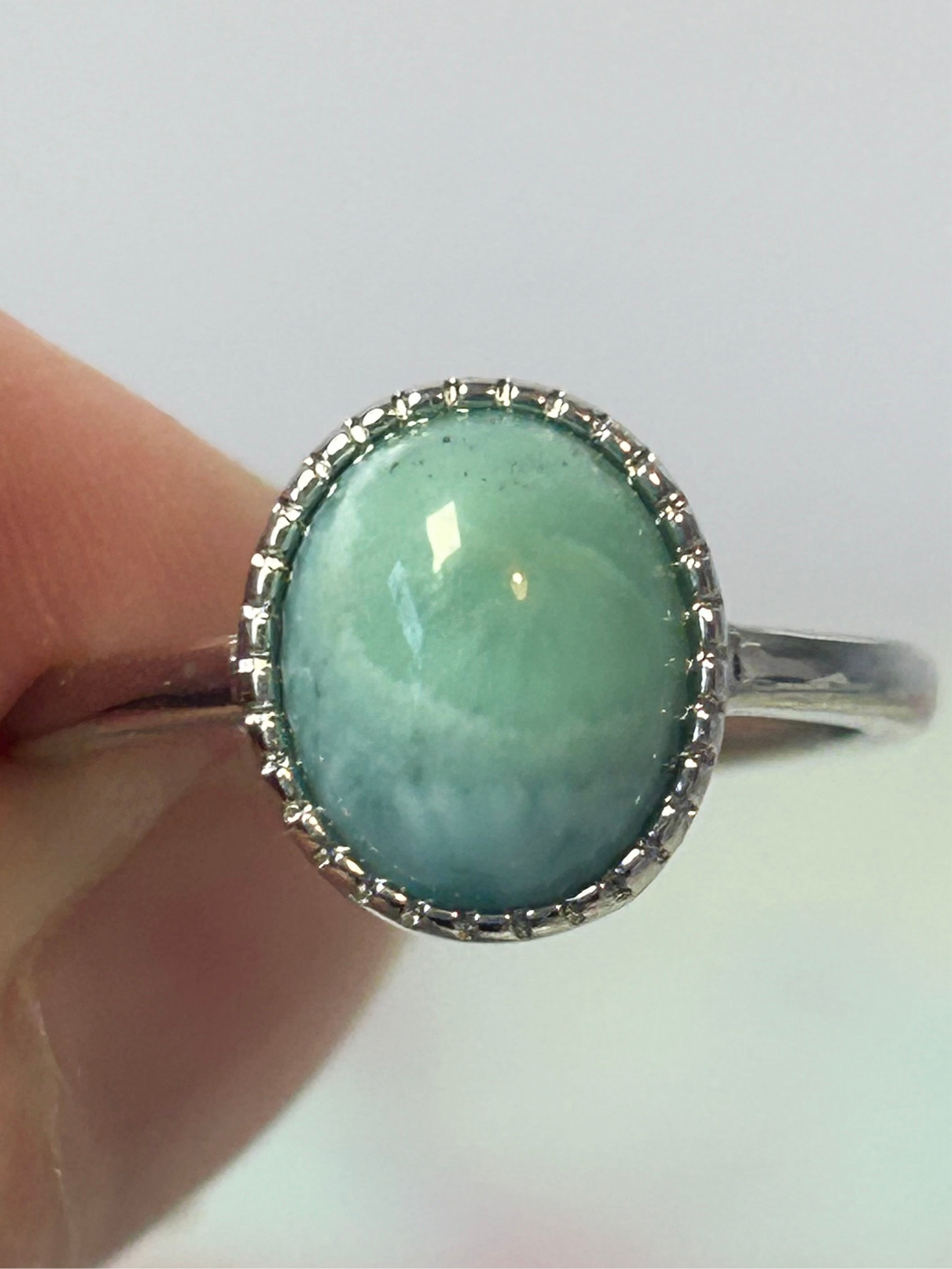 Larimar Stainless Steel Adjustable Rings