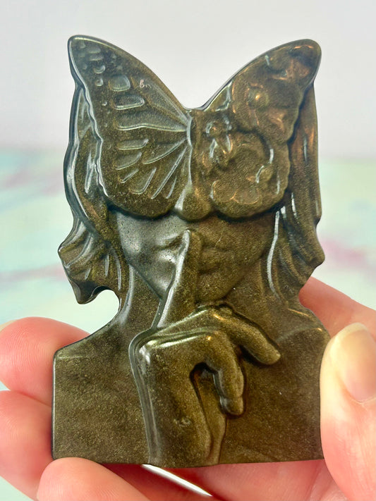 Gold Sheen Obsidian Butterfly Woman