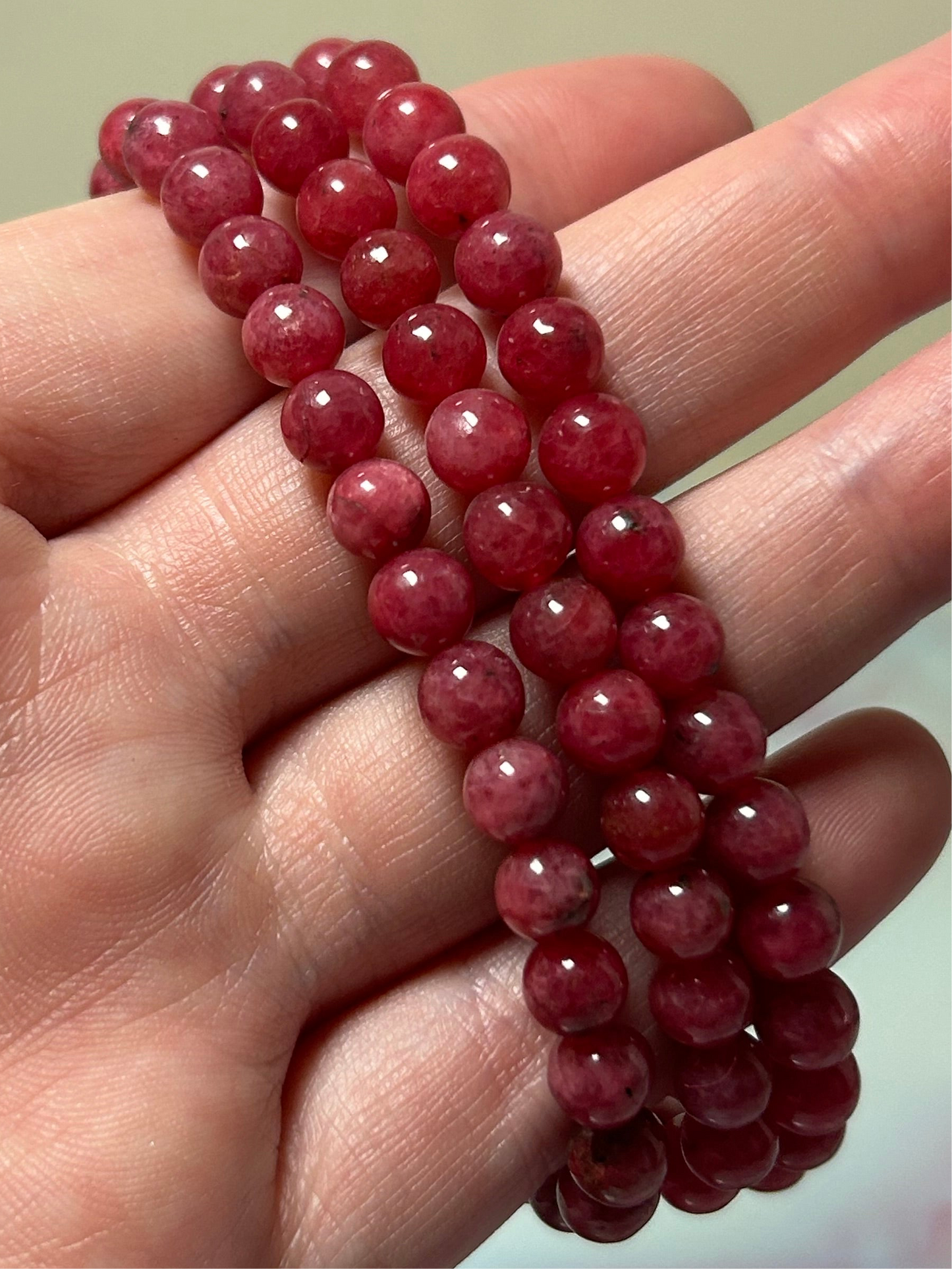 Red Rhodonite Bracelets 6mm