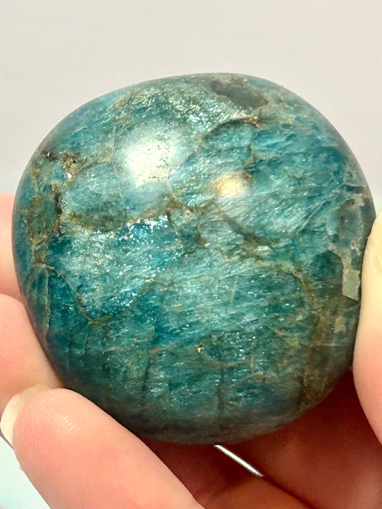 Blue Apatite Palmstone