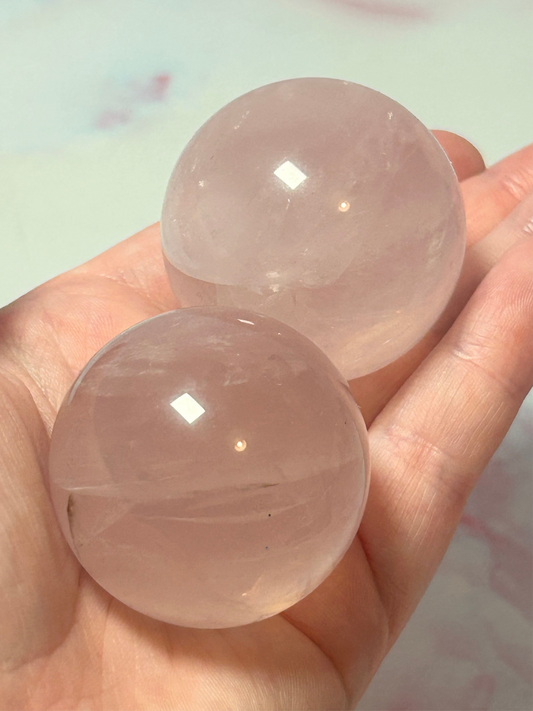 Mozambique Star Rose Quartz Spheres