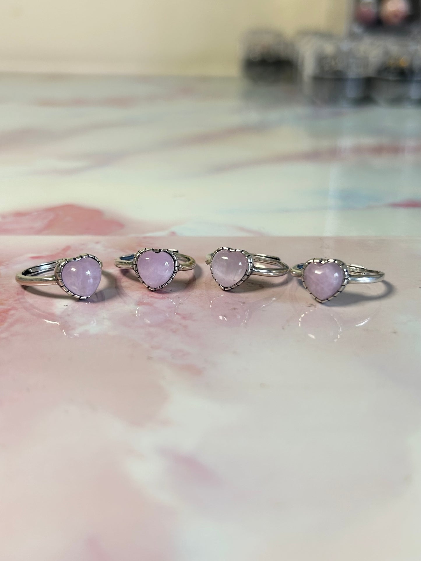 Kunzite S925 Adjustable Rings