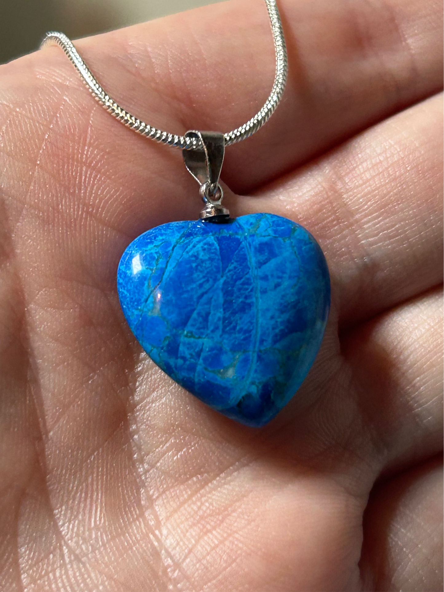 Blue Howlite Heart Necklace