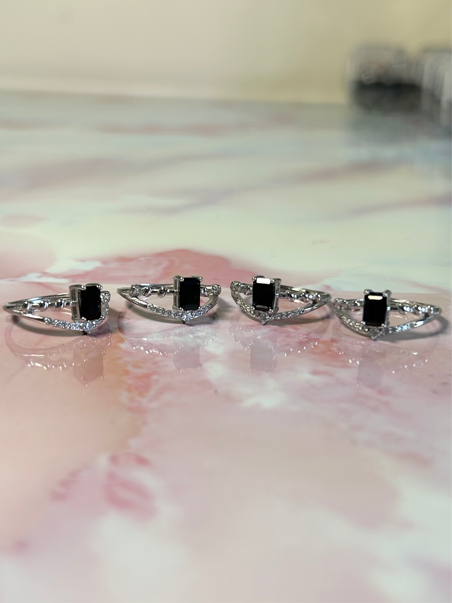 Black Spinal Stainless Steel Adjustable Rings