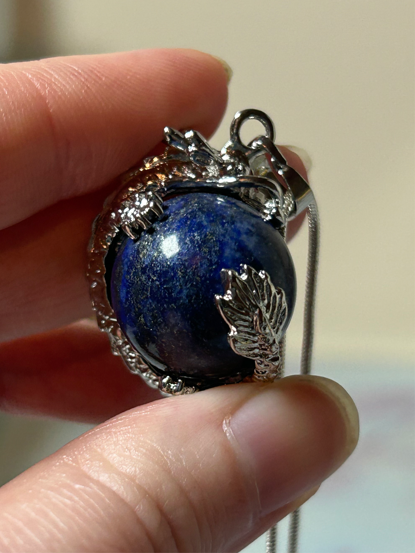 Lapis Lazuli Dragonball Necklace