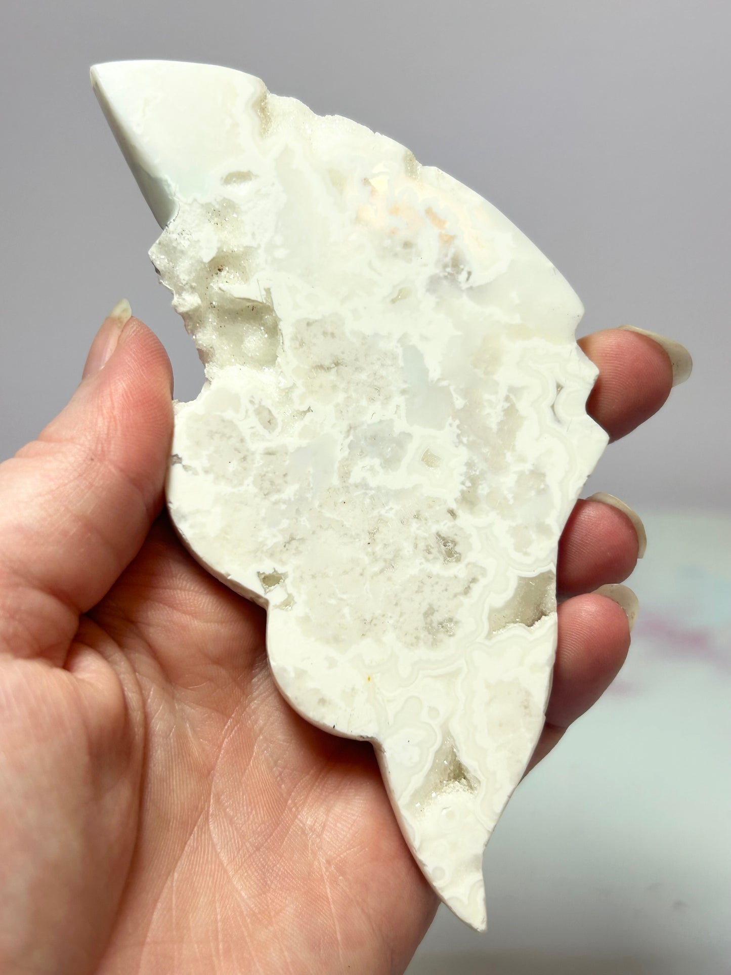 White Plume Agate Butterfly Wings