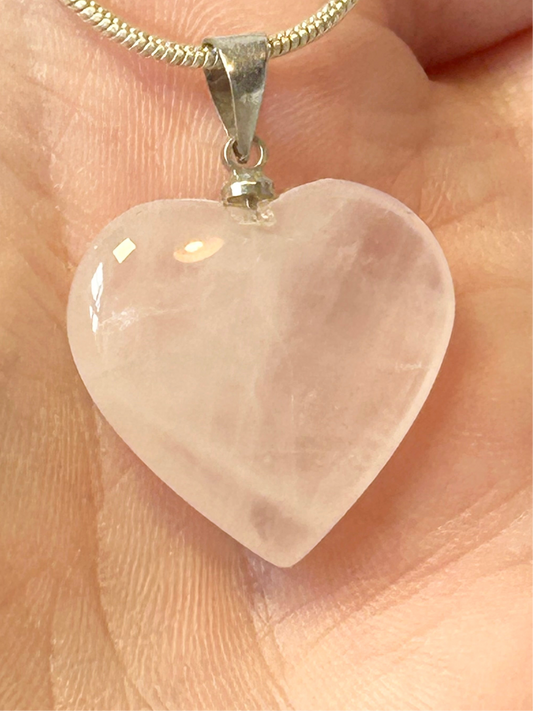 Rose Quartz Heart Necklace
