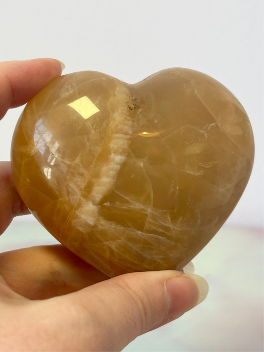 Peach Moonstone Heart A