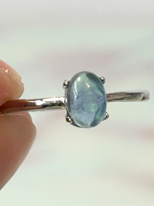 Aquamarine B Adjustable Ring