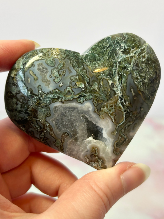 Moss Agate Heart