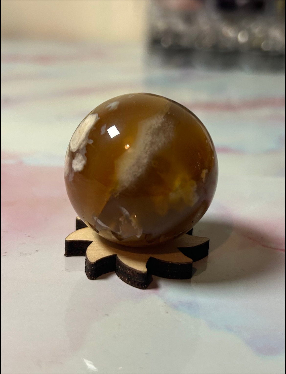 Flower Agate Sphere