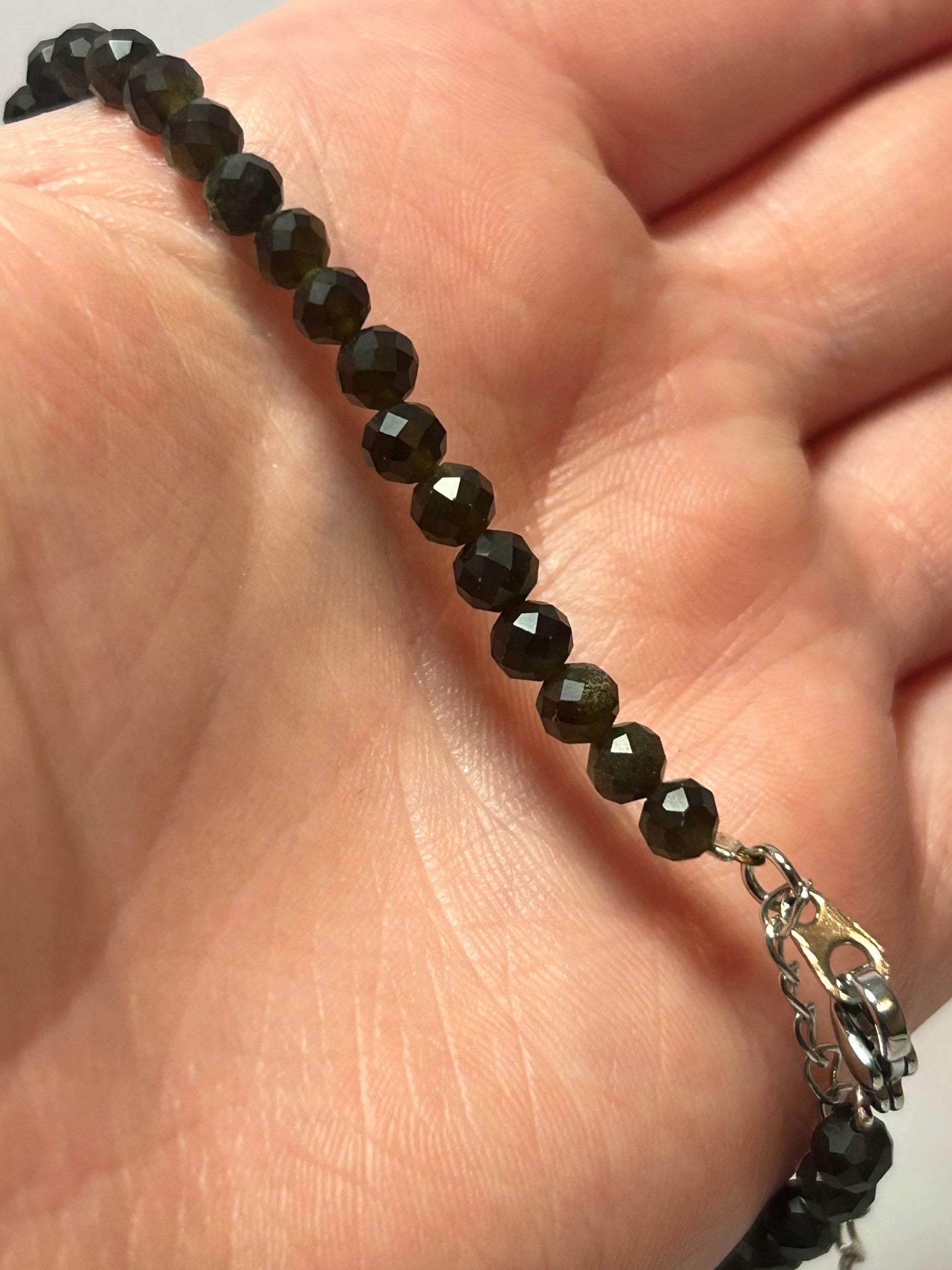 Gold Sheen Obsidian Faceted Bracelet