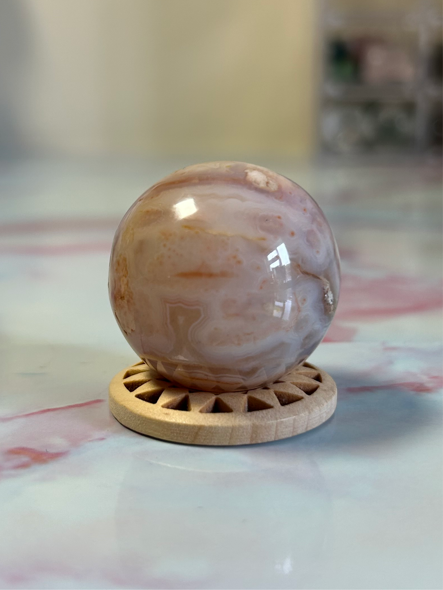 Flower Agate Sphere