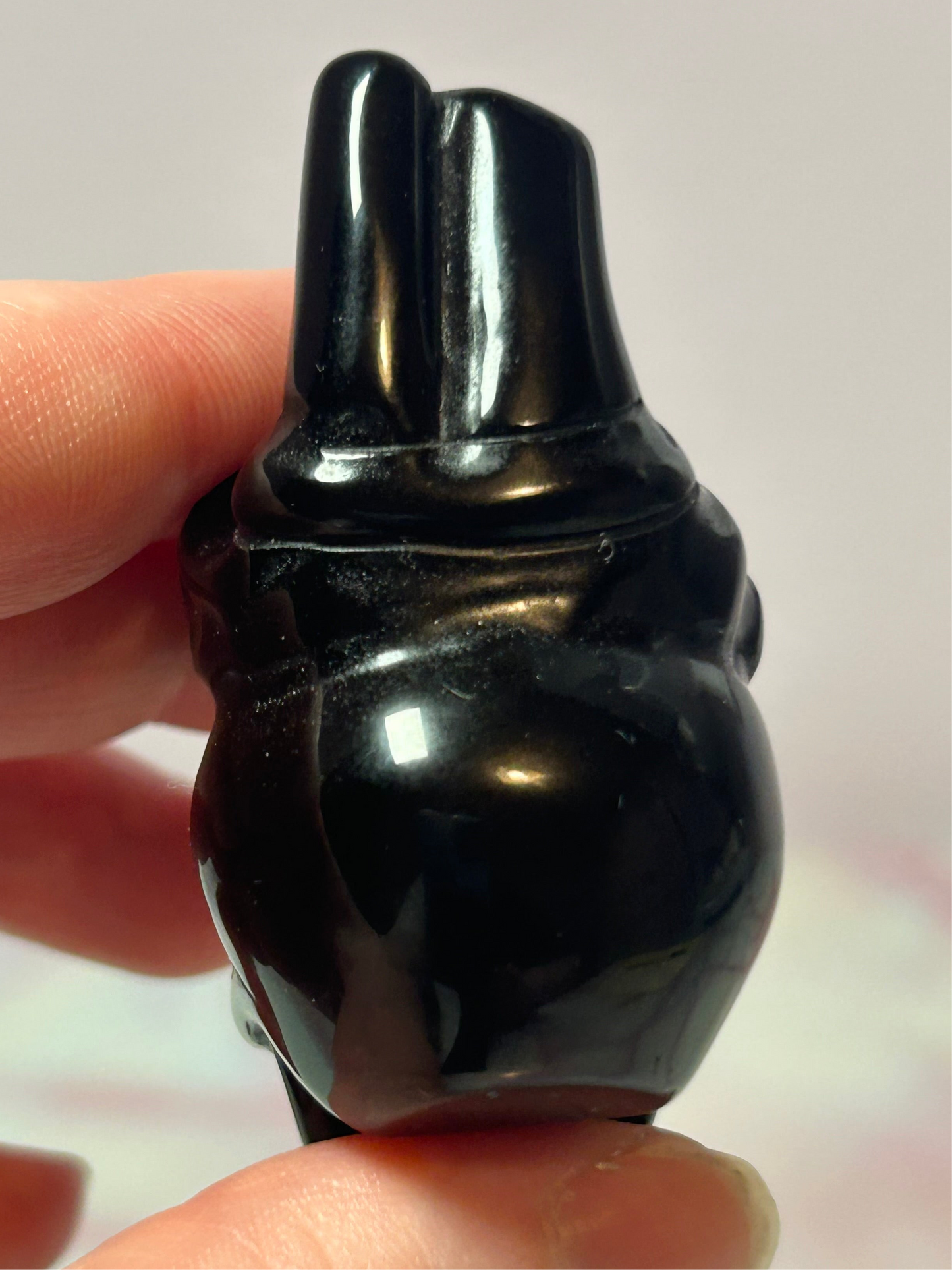 Black Obsidian Skull and Hand