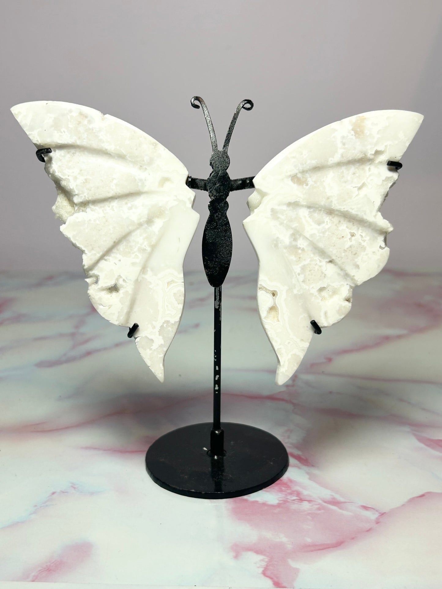 White Plume Agate Butterfly Wings