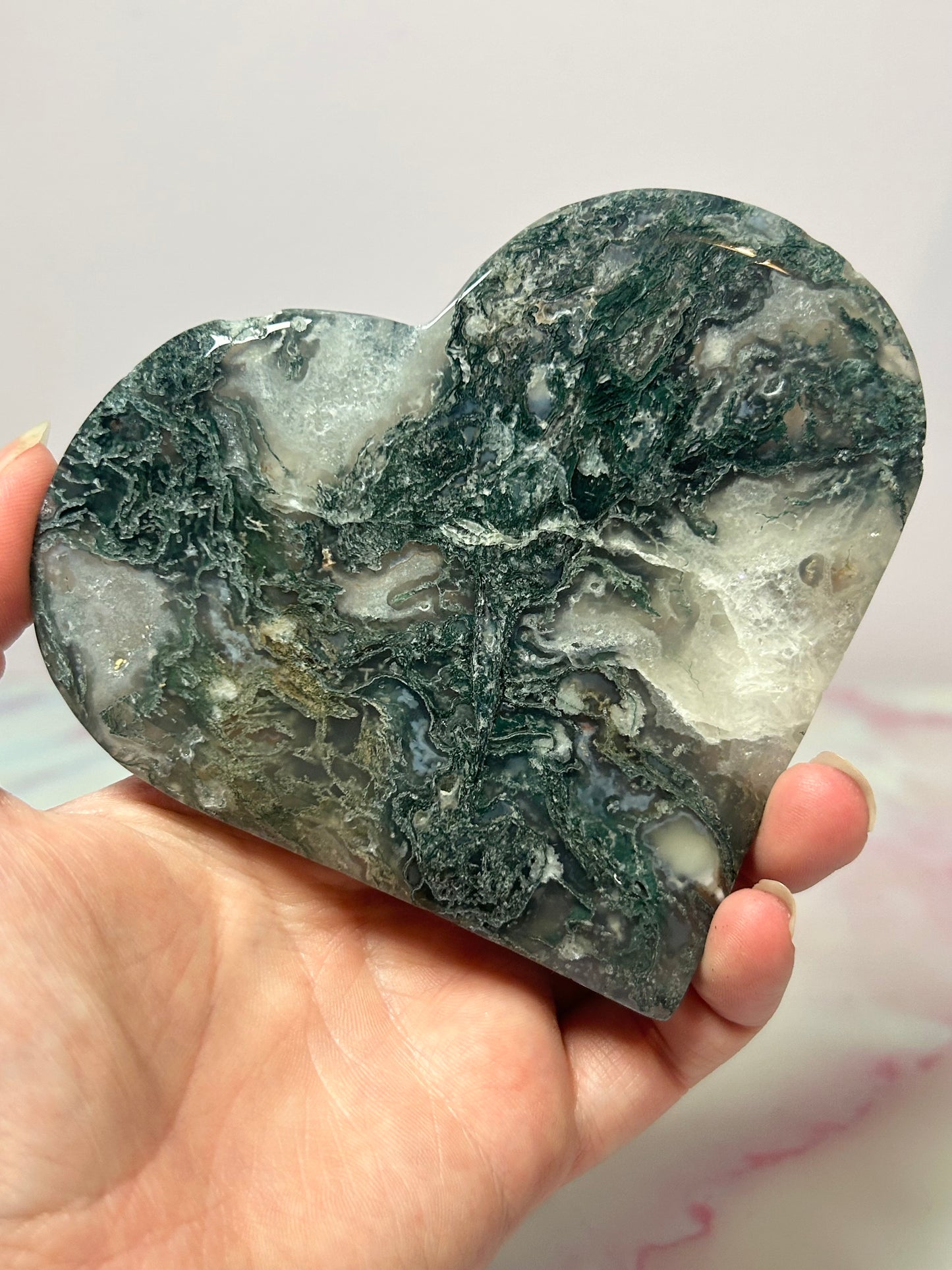 Moss Agate Heart