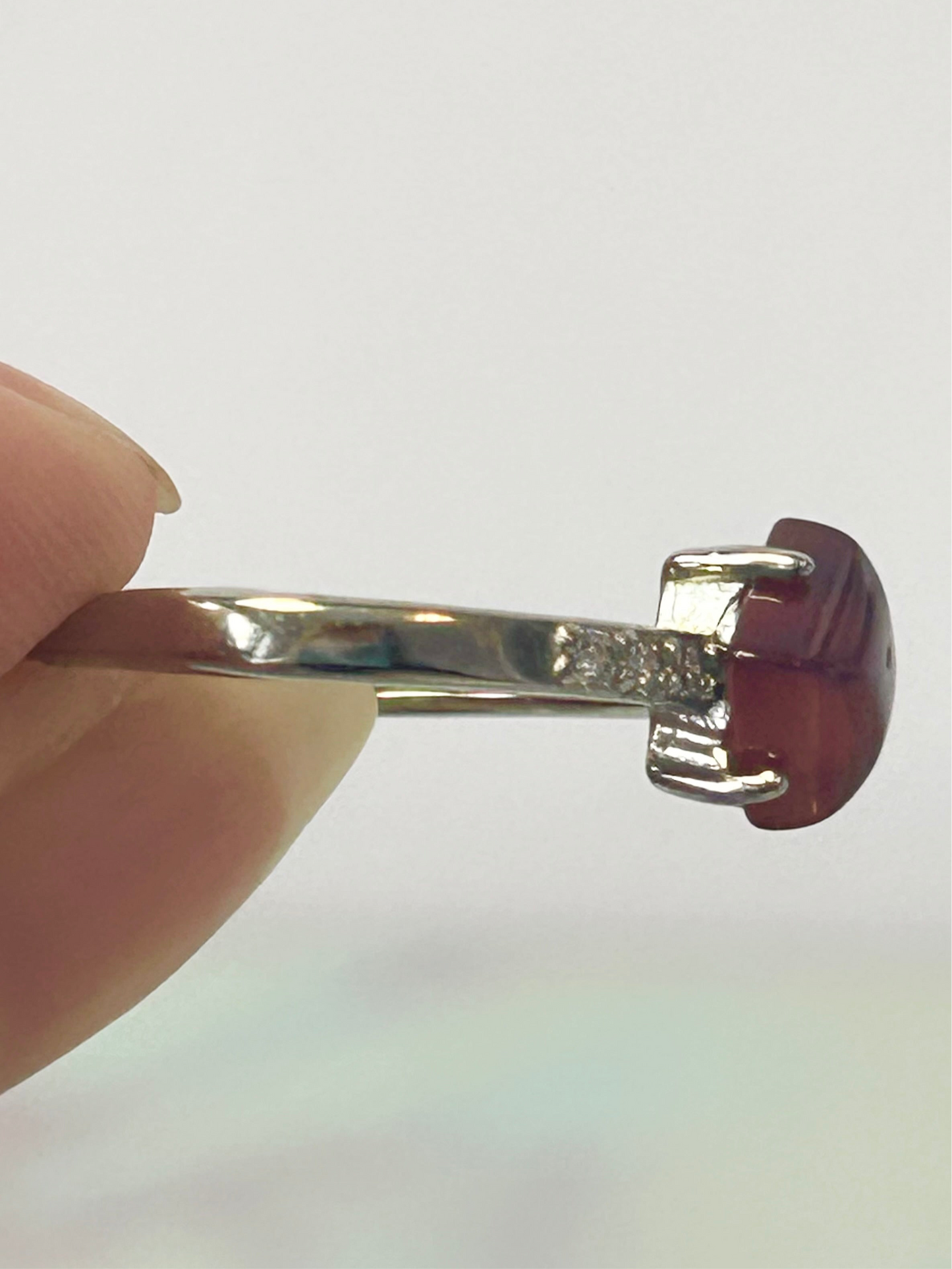 Garnet Stainless Steel Adjustable Rings