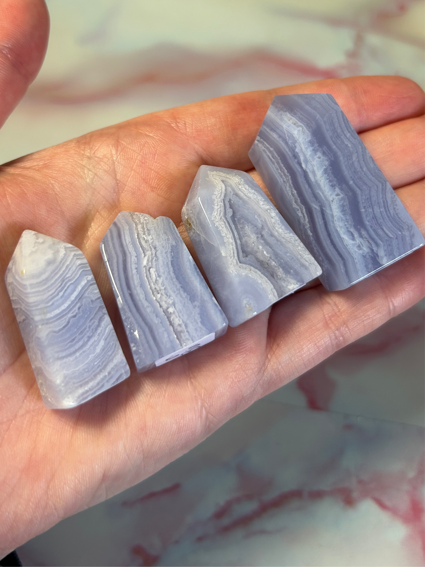 Blue Lace Agate Towers