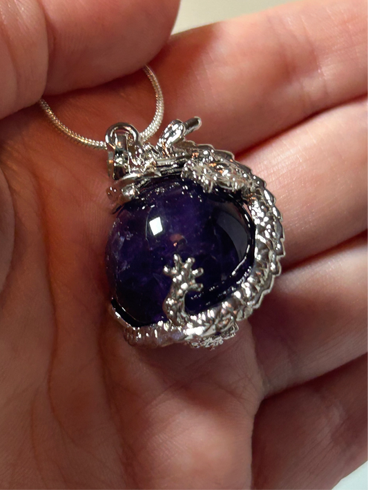 Amethyst Dragonball Necklace