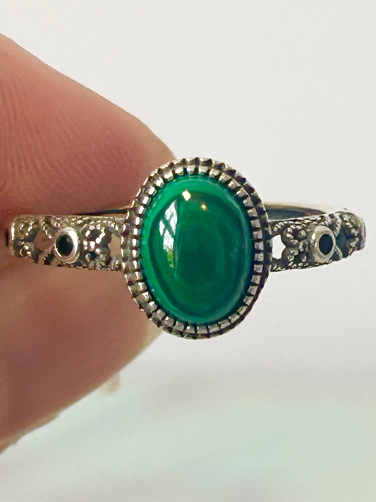 Malachite S925 Adjustable Rings