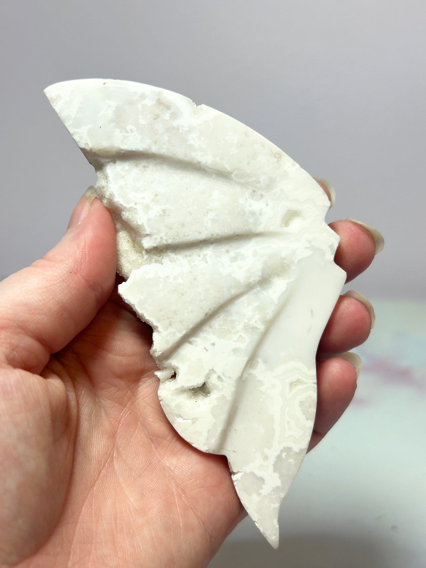 White Plume Agate Butterfly Wings