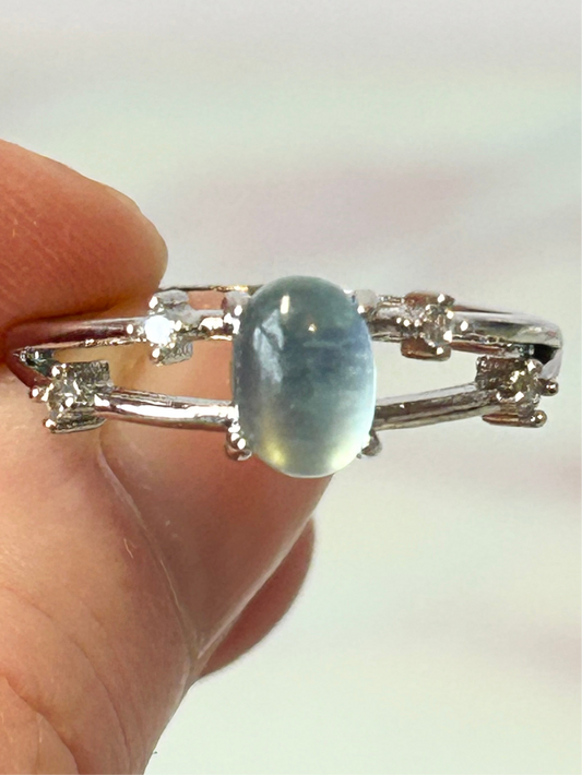 Aquamarine A Adjustable Ring