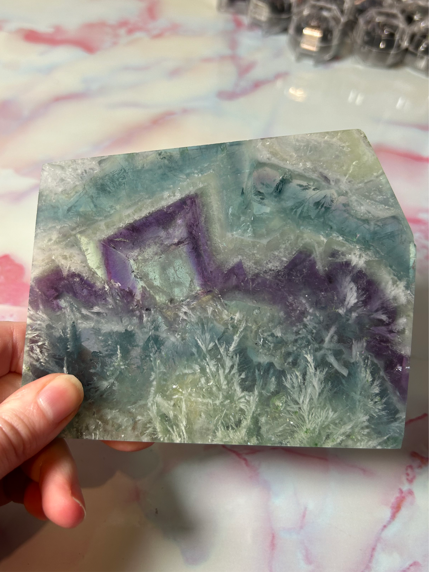 Feather Fluorite Slab D