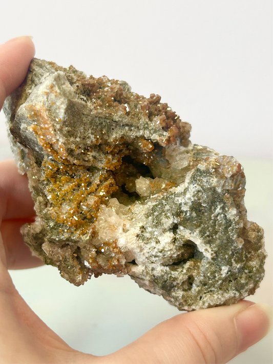 Vanadinite and Calcite Specimen
