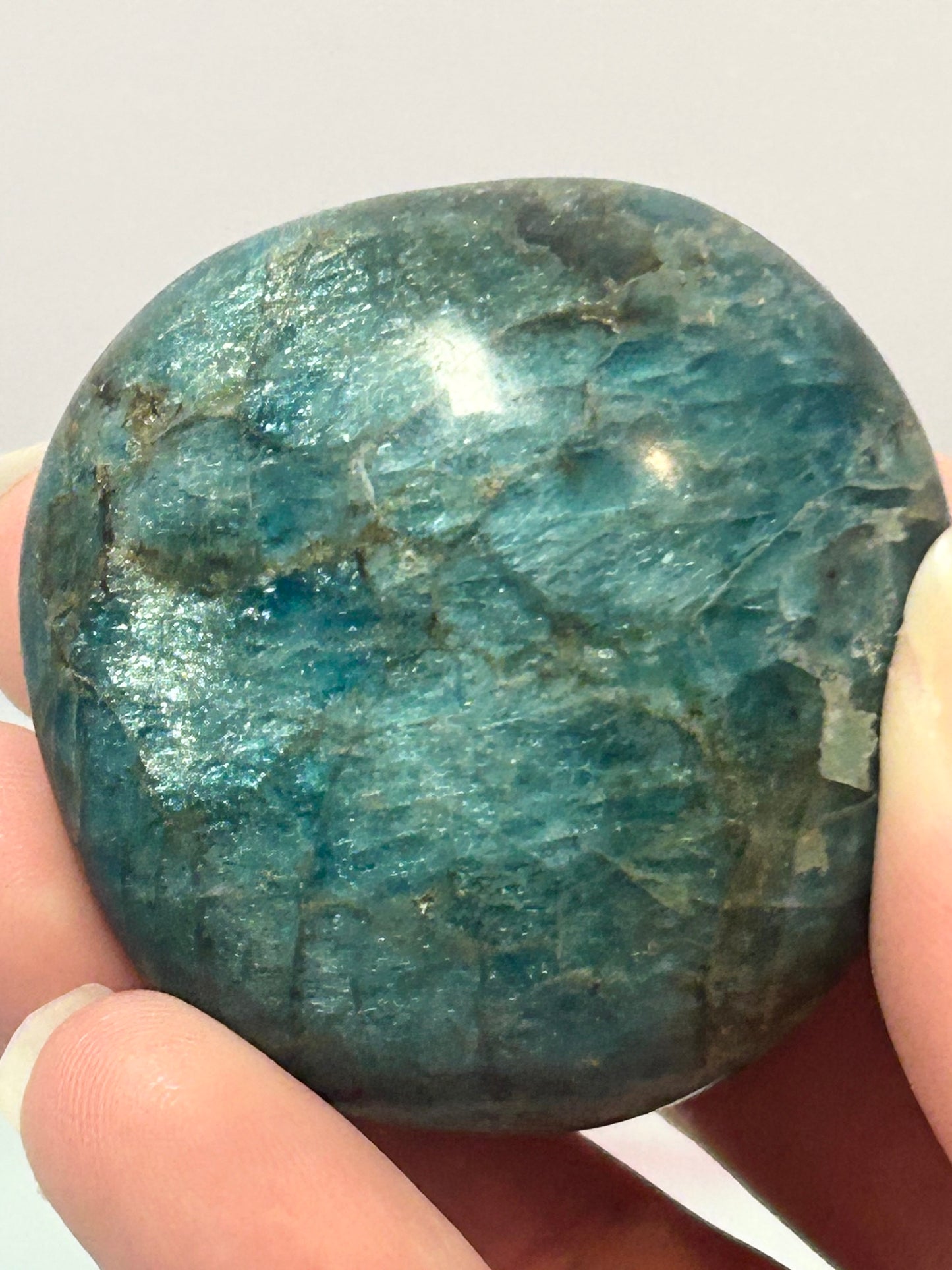 Blue Apatite Palmstone