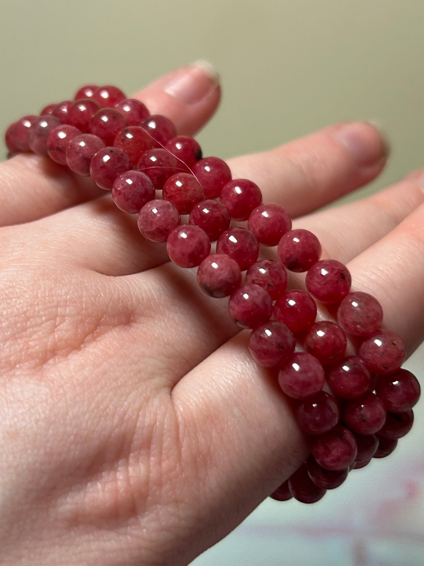 Red Rhodonite Bracelets 6mm