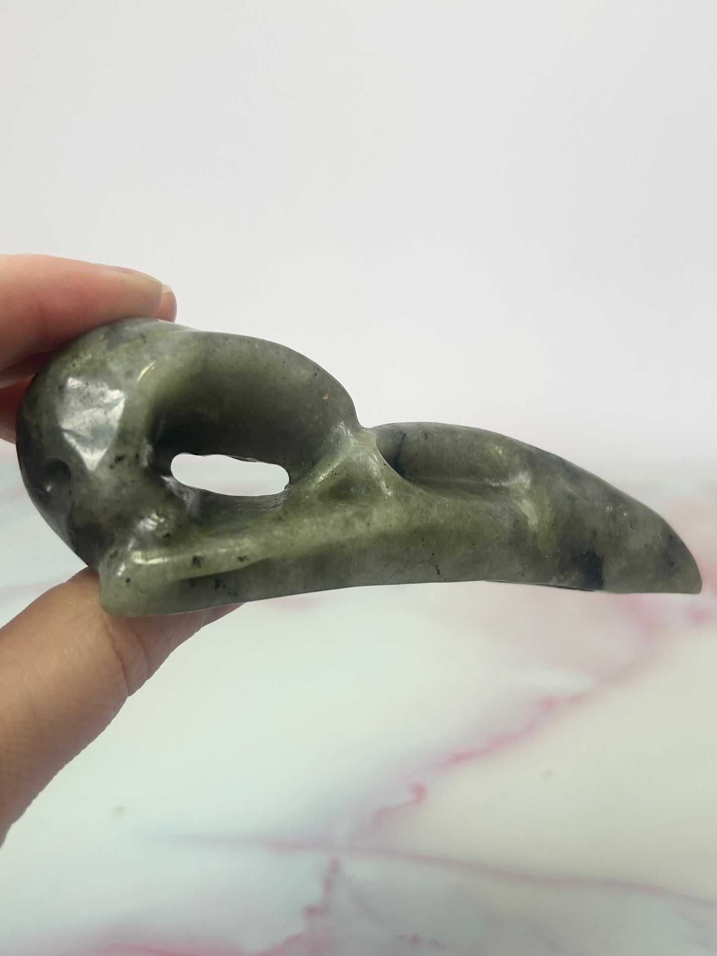 Labradorite Crow Skull