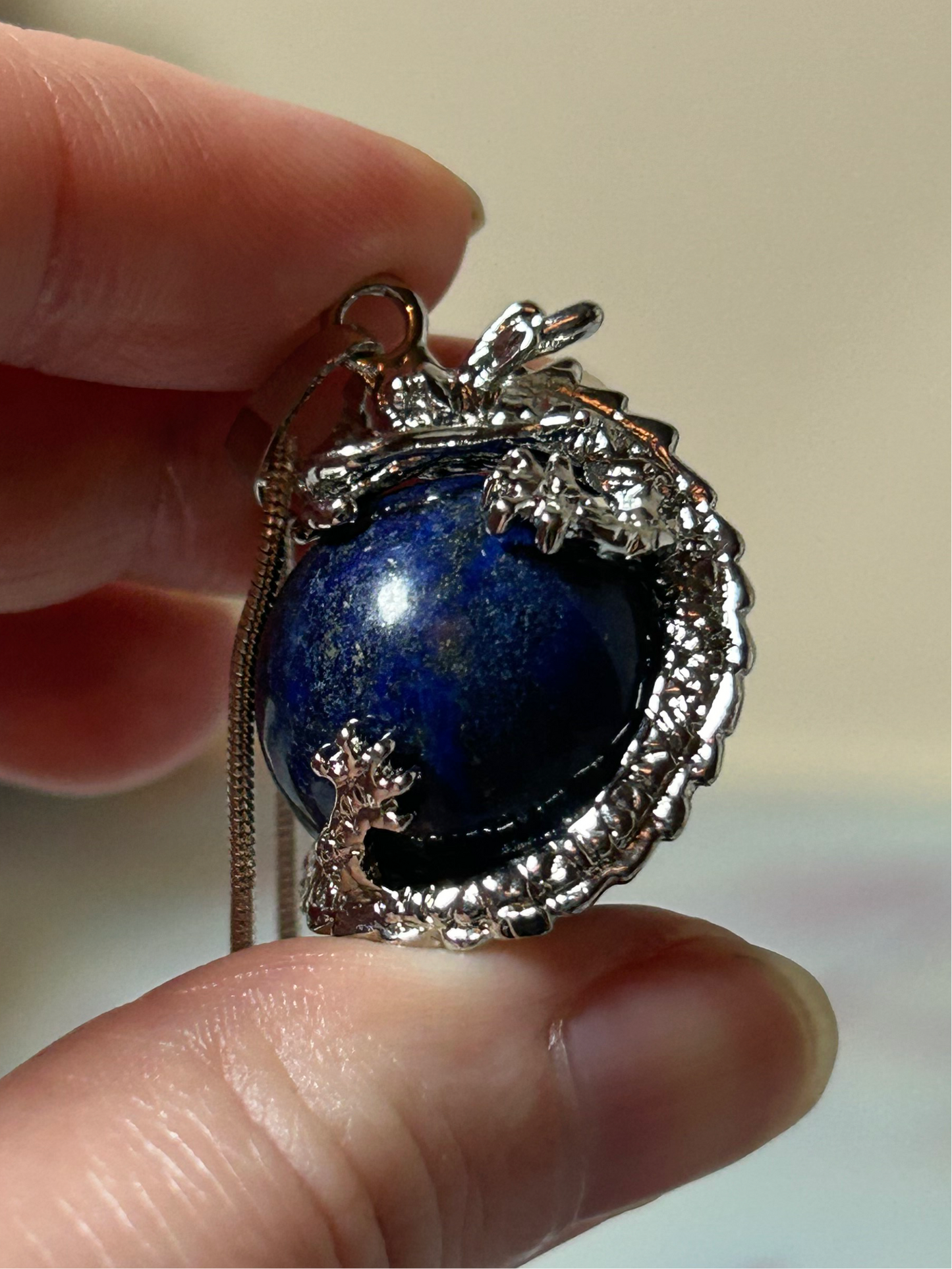 Lapis Lazuli Dragonball Necklace