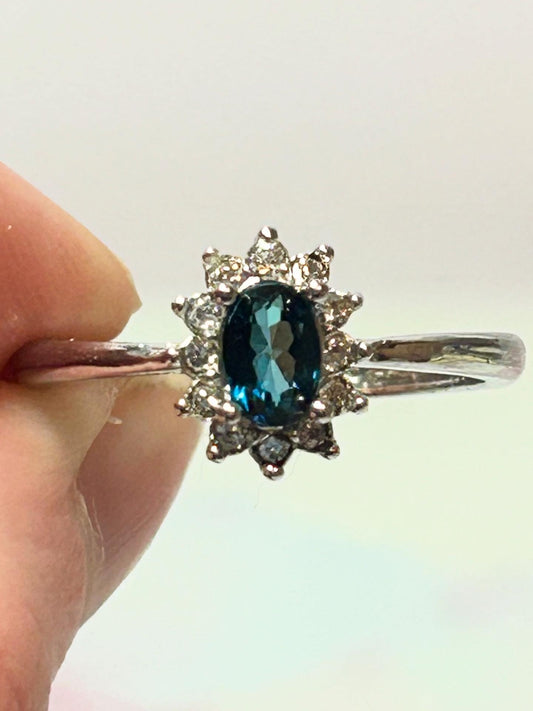 Blue Topaz Adjustable Ring
