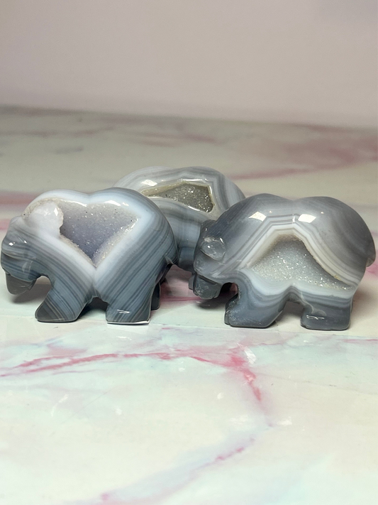 Druzy Agate Bear- Small