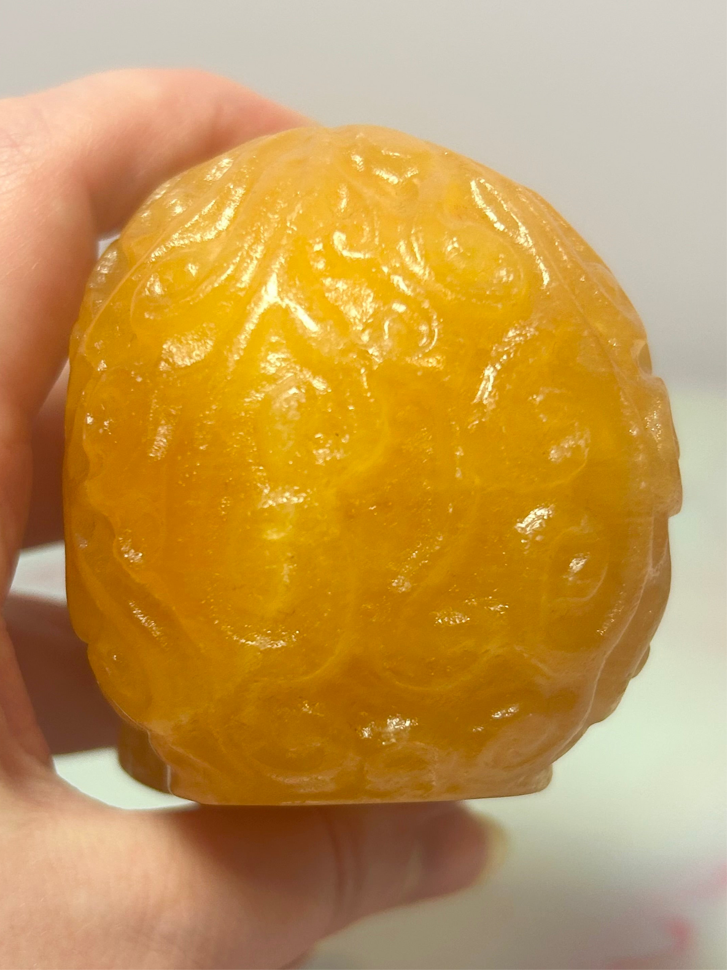 Orange Calcite Skull