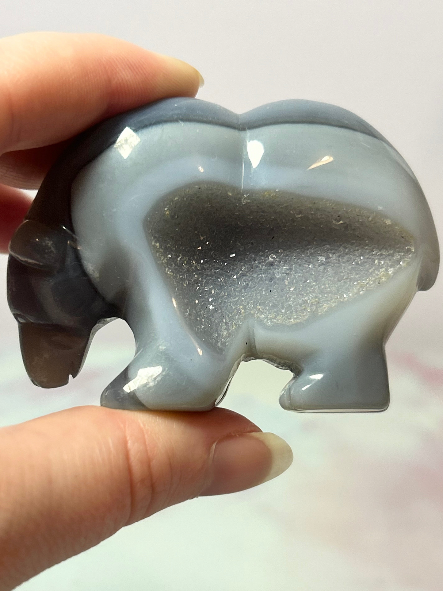 Druzy Agate Bear- Large